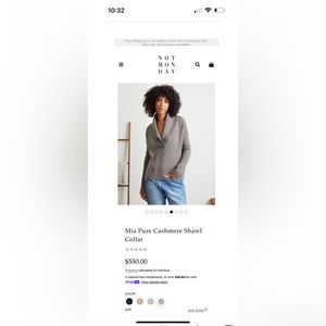 New Mia Pure Cashmere Shawl Collar